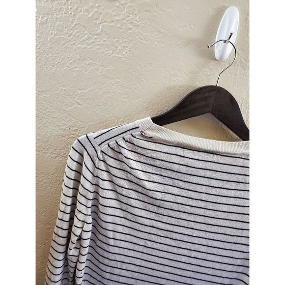 Banana Republic Silk Cashmere Crewneck Stripe Sweater size M - Picture 4 of 9